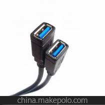 黑色26 cm 19pin孔转双口USB 3.0母口扩展线 连接需求的专业解决方案